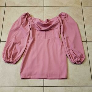 Princess Polly LILLIE LONG SLEEVE MINI DRESS BRIGHT PINK used size 4